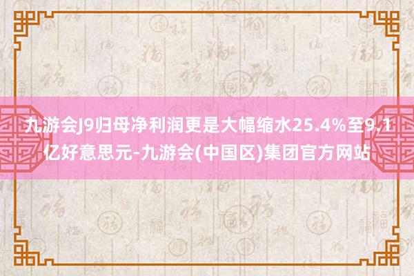 九游会J9归母净利润更是大幅缩水25.4%至9.1亿好意思元-九游会(中国区)集团官方网站